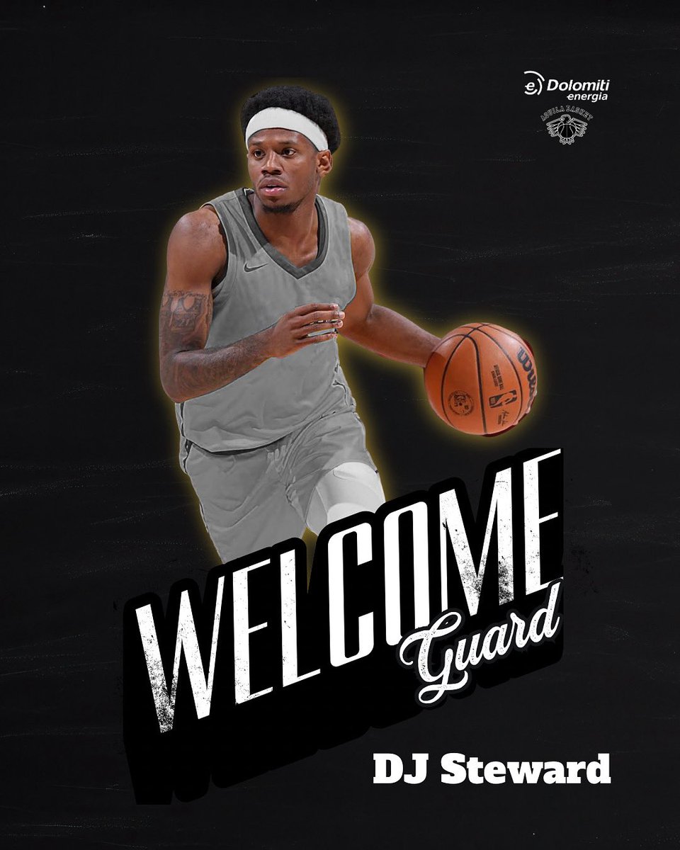 📣 DJ Steward is a Bianconero! 💥🖤🦅

Dolomiti Energia Trentino have signed American combo guard DJ Steward (class of 2001) on a one-year deal with an option through 2027.
After stints in the NBA and G-League, he’s ready to bring talent and versatility to the Bianconeri