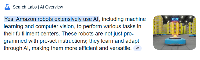 joecarlsonshow's tweet photo. Amazon has the Nova family of AI models, AWS, and over 1 million physical robots that use different forms of AI. 

Stop saying that Tesla is the only one doing Physical AI, it's not true. https://t.co/AXMISkKicL