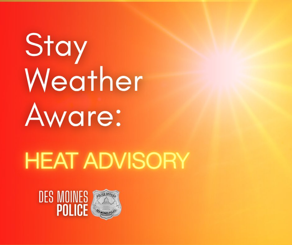 Des Moines Police (@dmpolice) on Twitter photo .<a href="/PolkCounty_Iowa/">Polk County Iowa</a> Extreme Temperature Plan is active.
<a href="/NWSDesMoines/">NWS Des Moines</a> has issued an Extreme Heat Warning until 8 PM.
For a list of cooling centers: polkcountyiowa.gov/media/h5xmqbva…
<a href="/ridedart/">DART</a> is offering free rides to cooling centers.
If you see a person or pet in distress, call 911! .<a href="/PolkCounty_Iowa/">Polk County Iowa</a> Extreme Temperature Plan is active.
<a href="/NWSDesMoines/">NWS Des Moines</a> has issued an Extreme Heat Warning until 8 PM.
For a list of cooling centers: polkcountyiowa.gov/media/h5xmqbva…
<a href="/ridedart/">DART</a> is offering free rides to cooling centers.
If you see a person or pet in distress, call 911!