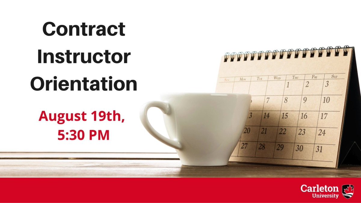 Carleton University Teaching & Learning Services (@cu_teaching) on Twitter photo Are you a contract instructor who will be teaching at <a href="/Carleton_U/">Carleton University</a> this fall? Don't miss our Contract Instructor Orientation on August 19 at 5:30 p.m. Be sure to review the online materials first! Details here: buff.ly/iXcyCFM Are you a contract instructor who will be teaching at <a href="/Carleton_U/">Carleton University</a> this fall? Don't miss our Contract Instructor Orientation on August 19 at 5:30 p.m. Be sure to review the online materials first! Details here: buff.ly/iXcyCFM