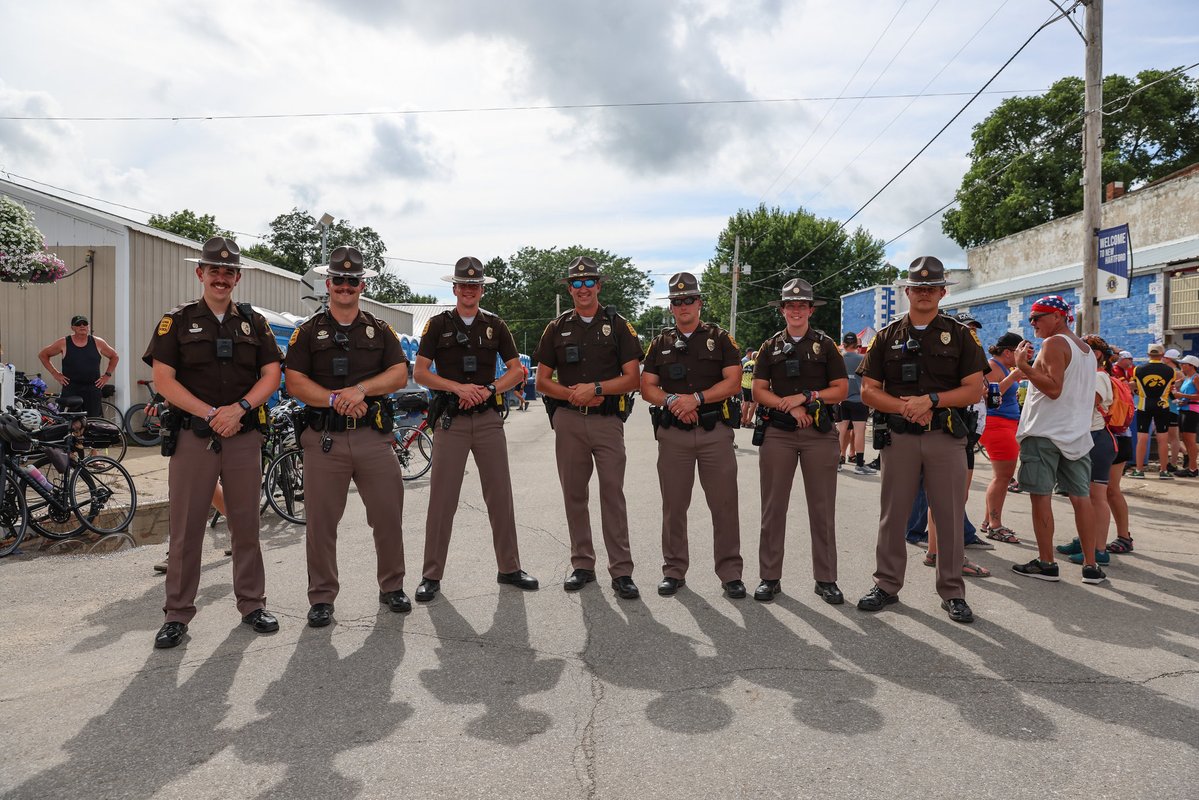 #RAGBRAI2025 has crossed the finish line! 🚴‍♀🚓 Huge thanks to our <a href="/iowastatepatrol/">Iowa State Patrol</a> Troopers for keeping everyone safe and sharing good vibes along the route. We appreciate your hard work and dedication!