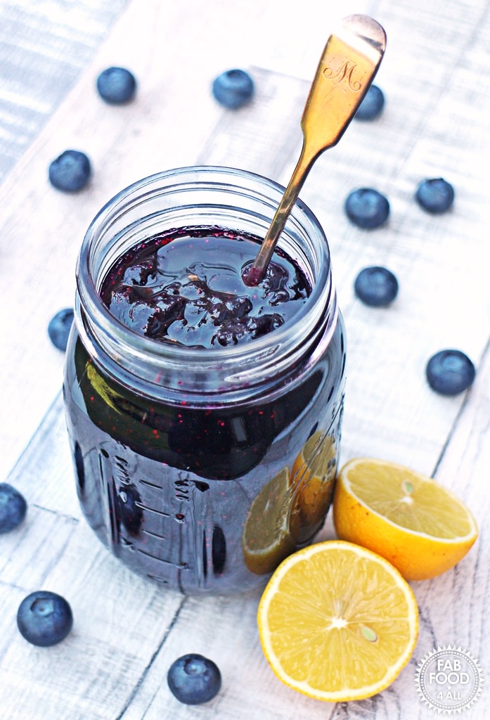 FabFood4All's tweet photo. Simple Blueberry Jam - no pectin, just 3 ingredients!  I walk you through all the steps so perfect for novices. https://t.co/Nk8mv45nI9 #blueberryjam #jammaking #jamrecipe https://t.co/g0RlUPk2Q9
