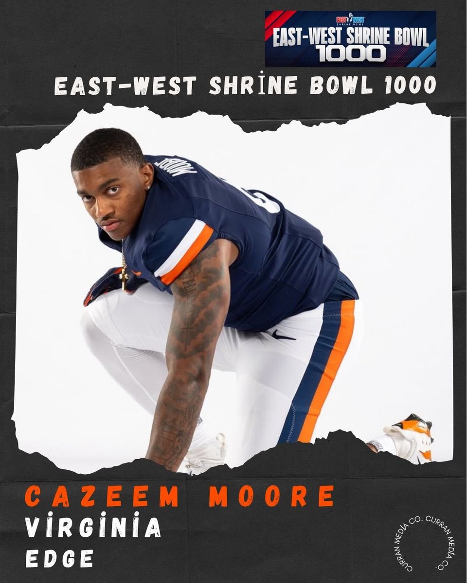 CurranMediaCo's tweet photo. Congrats to @cmoore_58 @CazeemMoore @OfficialJdwyer @AustinRomaine2 who were named to the @shrinebowl 1000 as part the top 1000 all-star game &amp; NFL Draft eligible players 👏 https://t.co/R7Gfi3XquH
