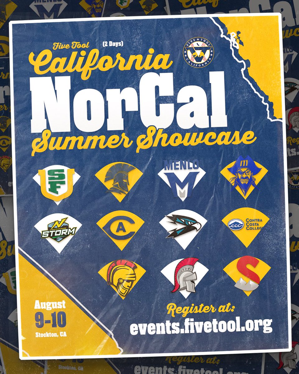 Five Tool California (@fivetoolca) on Twitter photo 🚨SHOWCASE ALERT🚨
⚾️ <a href="/FiveTool/">Five Tool Baseball</a> California NorCal Summer Showcase
🗓️August 9-10
📍Islanders Field | Stockton, CA
REGISTER » events.fivetool.org/events/five-to… 🚨SHOWCASE ALERT🚨
⚾️ <a href="/FiveTool/">Five Tool Baseball</a> California NorCal Summer Showcase
🗓️August 9-10
📍Islanders Field | Stockton, CA
REGISTER » events.fivetool.org/events/five-to…