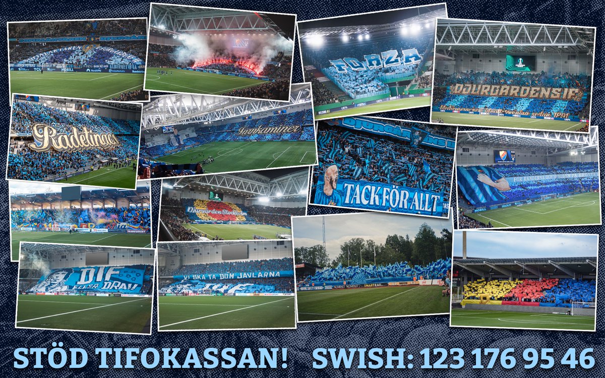 Med drygt halva säsongen spelad kan vi redan konstatera att Sofia Tifo står för en säsong utan motstycke.

Endast med ert stöd kan tifogruppen fortsatt hålla samma kvalitet och kvantitet säsongen ut, så swisha en slant från lönen redan nu innan det glöms bort!

Swish: 1231769546