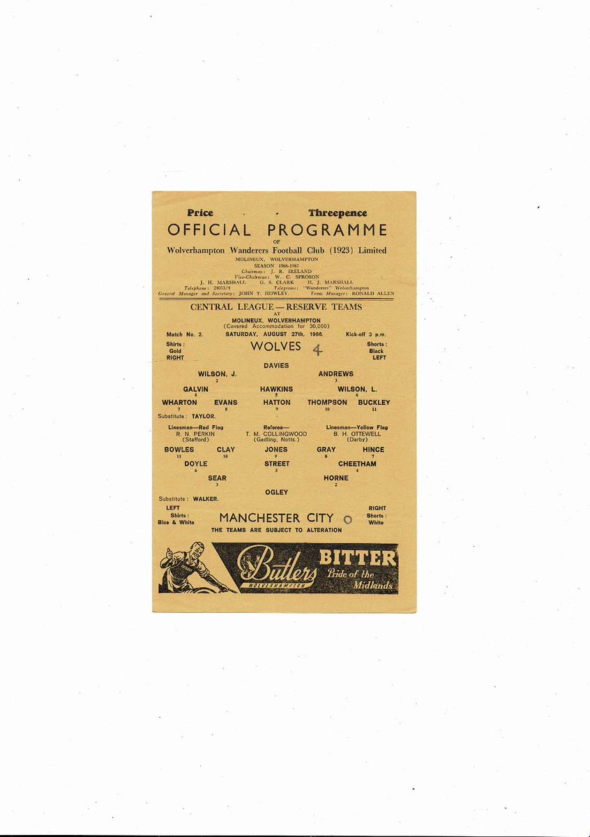 bobsprogrammes's tweet image. 1966/67 Wolves v Manchester City Central League Football Programme
£4 + Post
Now available @ bobsprogs.com
@Wolves @TalkingWolves @WolvesFansWWFC
@mancityfanclub @ManCity @ITSMCFCNEWS @ManCityHelp @ManCityzen