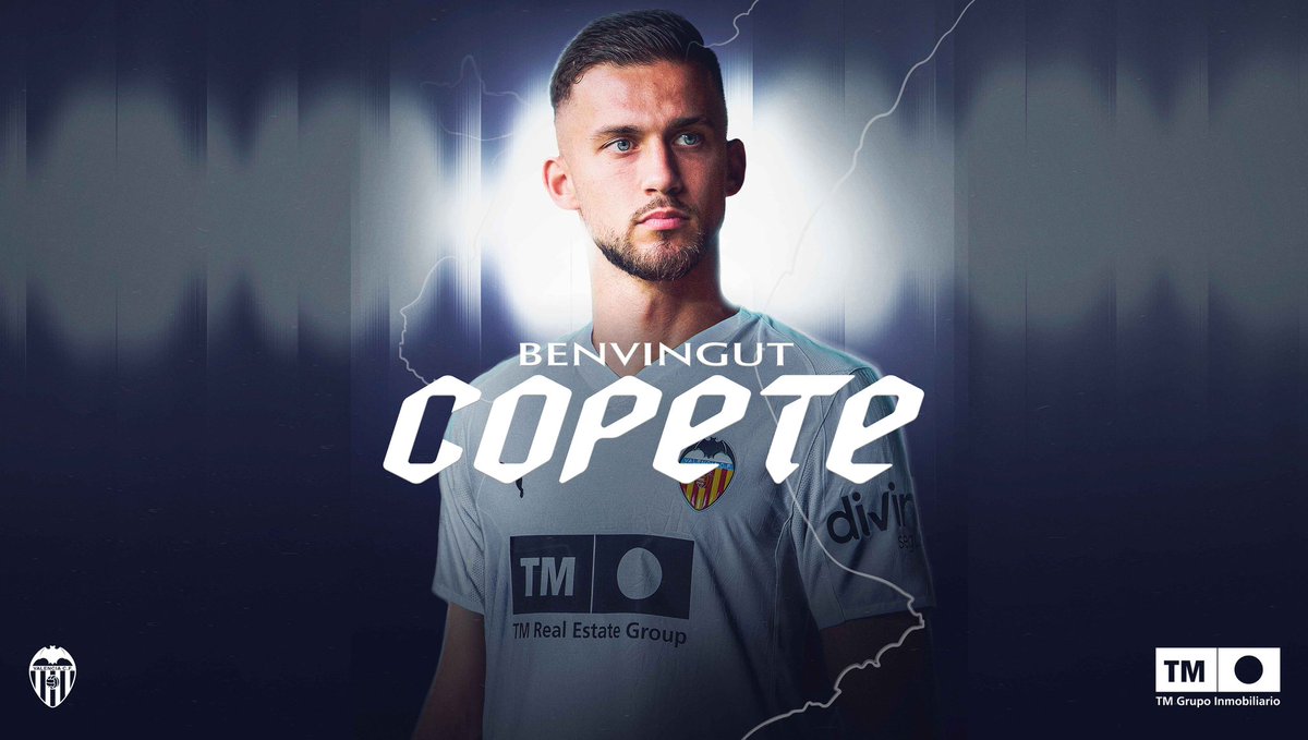 DepCOPEValencia's tweet image. | OFICIAL @DepCOPEValencia | 🦇

✅ Copete, nuevo jugador del @valenciacf 

🔏 Firma hasta 2️⃣0️⃣2️⃣9️⃣

🆕 El central zurdo llega traspasado del #Mallorca para sustituir a Mosquera y hoy ha estado ya en la Ciudad Deportiva