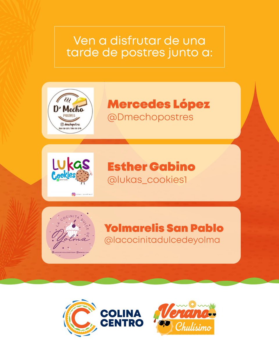 ¿Quién dijo antojo? 🍰 Este miércoles 30 de julio desde las 12:00 p.m. te espera una tarde de postres en Colina Centro que va a estar deliciosamente buena 😋💫

Pasa por nuestro espacio, date ese gustico dulce y disfruta un momento sabrosón con nosotros.