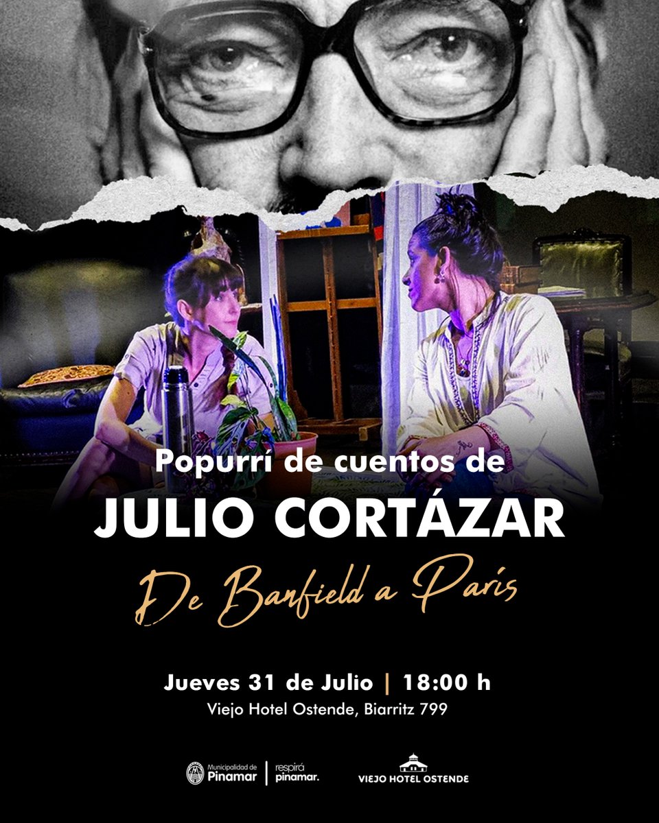 Viejo Hotel Ostende (@vhostende) on Twitter photo 📚El encuentro literario “Letras del Mar” culmina con el espectáculo de narración oral “De Banfield a París. Popurrí de cuentos de #JulioCortázar”, organizado por la <a href="/BCNArgentina/">Biblioteca del Congreso</a>
Jue 31/7, 18hs
📌Es con inscripción previa aquí
docs.google.com/forms/d/e/1FAI… 📚El encuentro literario “Letras del Mar” culmina con el espectáculo de narración oral “De Banfield a París. Popurrí de cuentos de #JulioCortázar”, organizado por la <a href="/BCNArgentina/">Biblioteca del Congreso</a>
Jue 31/7, 18hs
📌Es con inscripción previa aquí
docs.google.com/forms/d/e/1FAI…