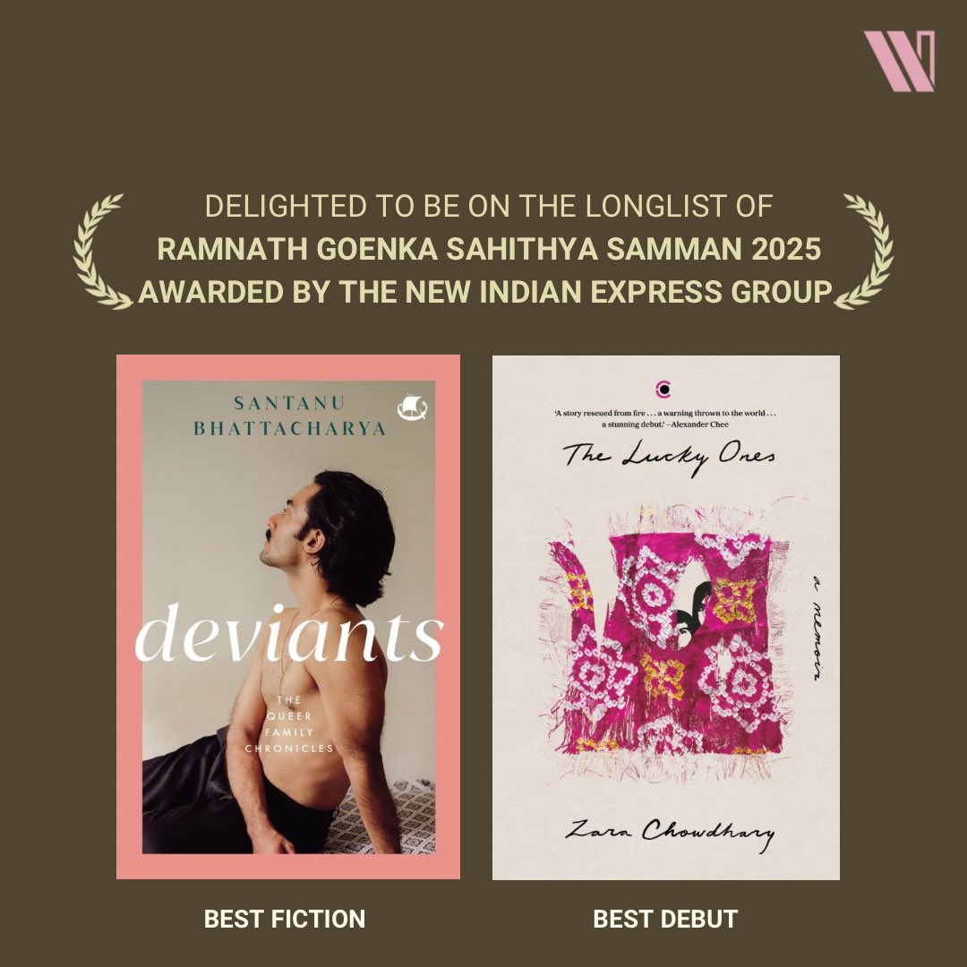 We are so pleased to have our books (<a href="/santanu_bx/">Santanu Bhattacharya 🏳️‍🌈</a>’s Deviants and Zara Chowdhary’s The Lucky Ones) on the Ramnath Goenka Sahithya Samman 2025 awarded by The New Indian Express group. 

<a href="/ContextIndia/">Context</a> <a href="/santwana99/">santwanabhattacharya</a> <a href="/tniefeatures/">TNIE Features</a> <a href="/NewIndianXpress/">The New Indian Express</a>