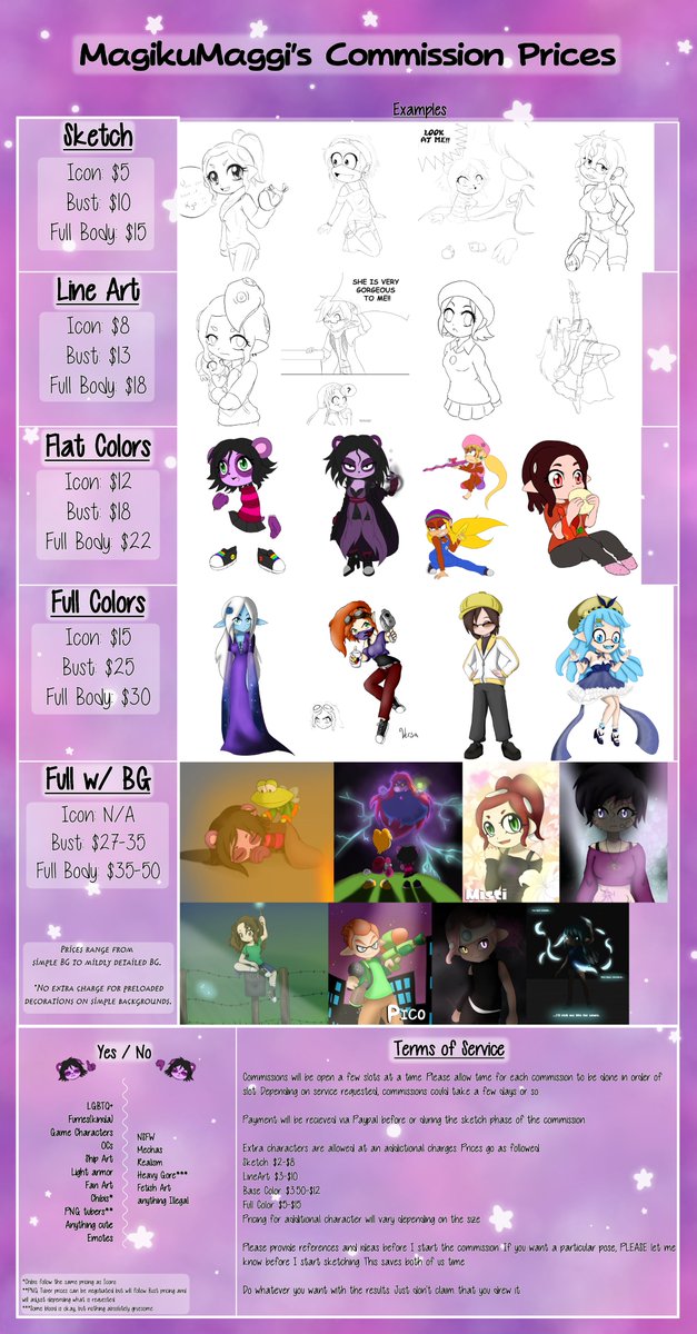 MagikuMaggi's tweet photo. I'm officially opening commissions. Please DM me if you have any questions or if interested. Sharing around will help me greatly. https://t.co/5qxL0nQYf7