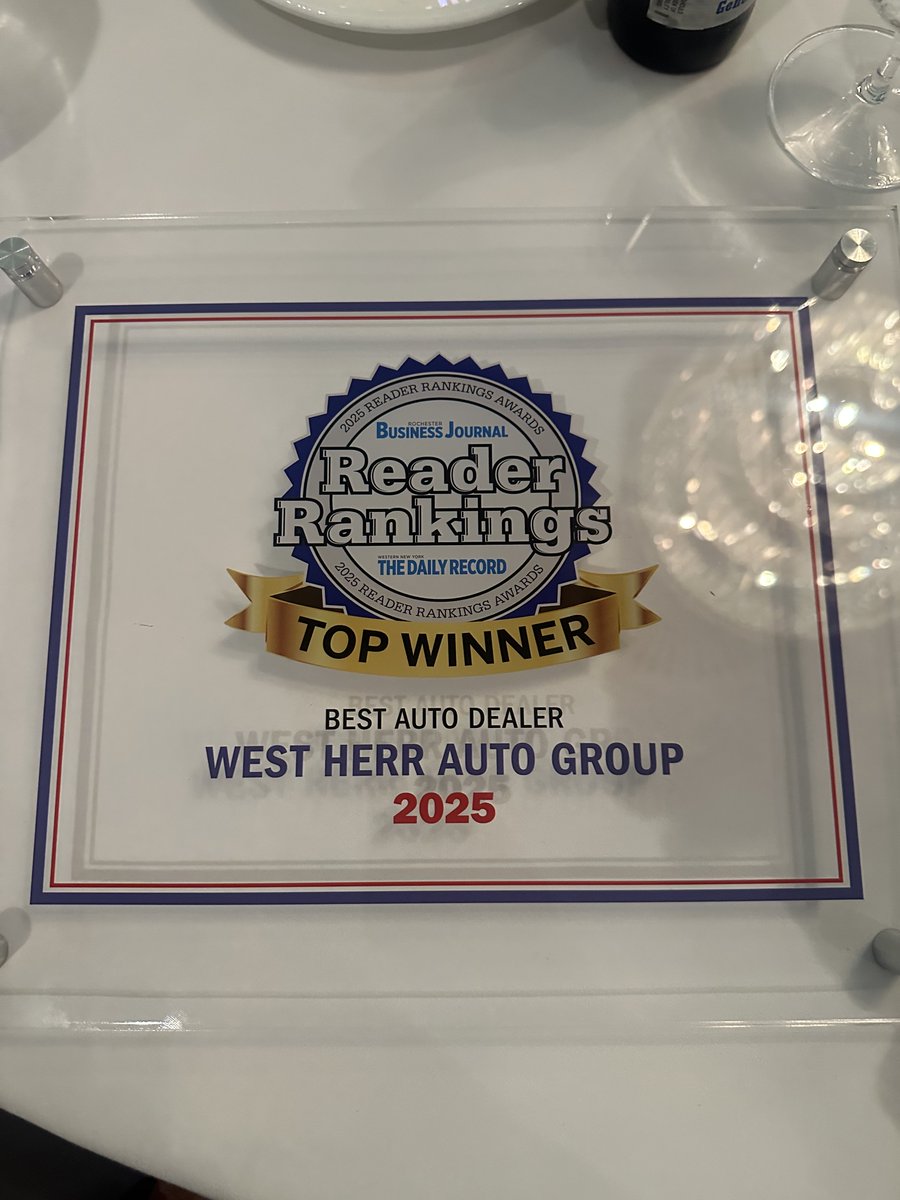 We are proud to be named the Top Winner of the Best Auto Dealer from the <a href="/RBJdaily/">RBJ</a> Reader Rankings! 🏆

Thank you so much to our dedicated staff &amp; loyal customers in the Rochester area, we would not be here if it weren't for you! 👏💙 #TeamWestHerr