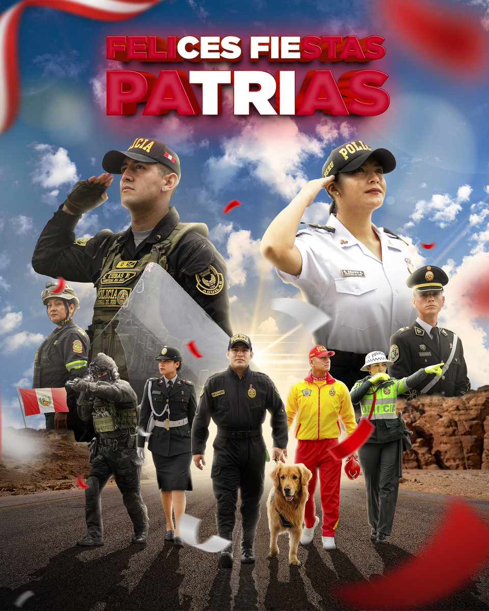 PoliciaPeru's tweet image. 🇵🇪 En este 28 de julio, la Policía Nacional del Perú renueva su compromiso con el Perú, sirviendo con lealtad, vocación y amor por nuestra tierra. ¡Felices Fiestas Patrias!
#OrgullososDeSerPeruanos