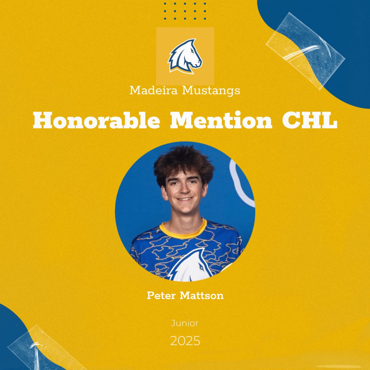 Madeira Ath Dept. (@madeiraath) on Twitter photo CHL Honors
Peter Mattson - Honorable Mention CHL Honors
Peter Mattson - Honorable Mention