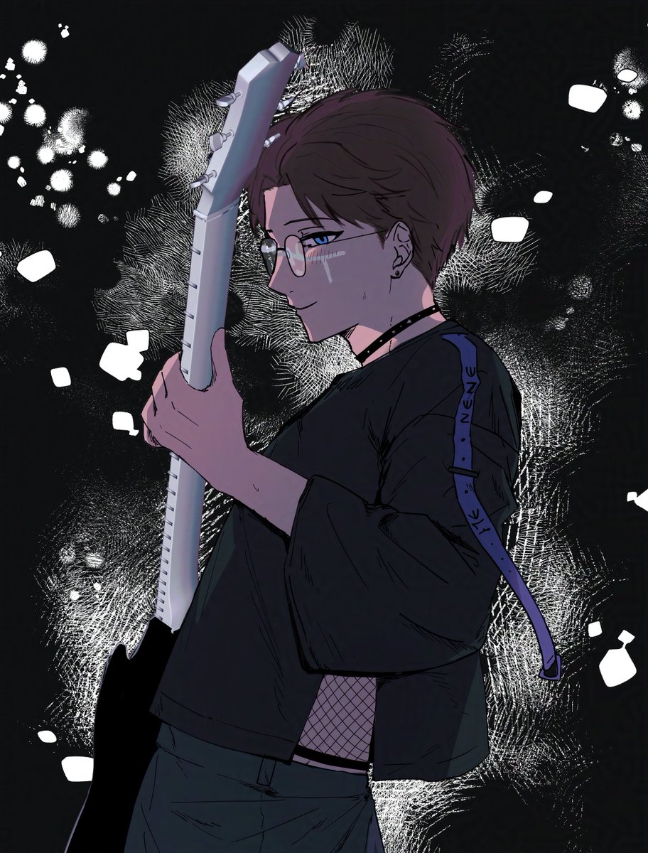 umu_omurice's tweet image. Eli Clark (Rock Band AU) + design note