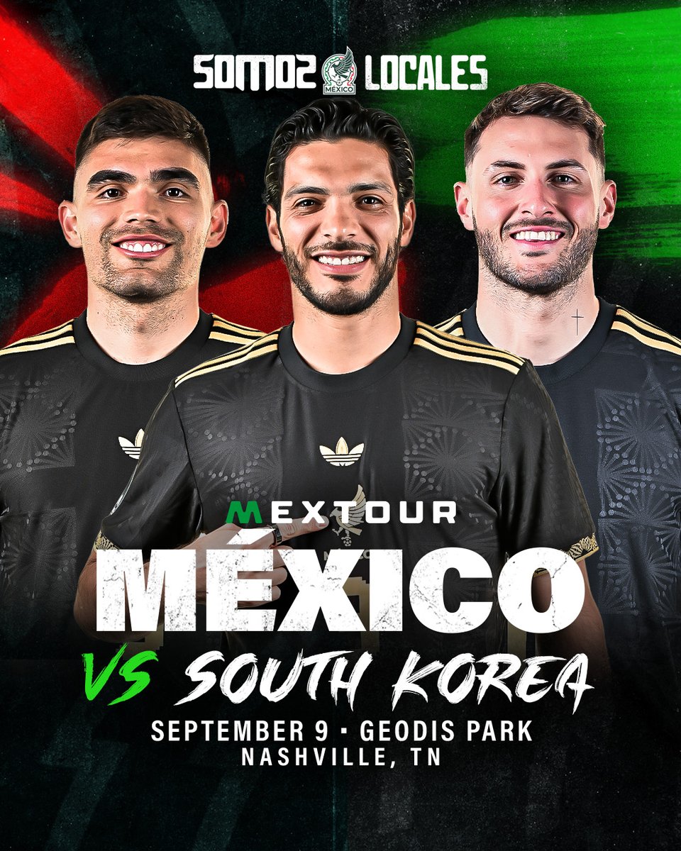 GEODIS Park (@geodispark) on Twitter photo El Tri in Music City 🇲🇽
Don't miss out on <a href="/miseleccionmx/">Selección Nacional</a> at GEODIS Park on Tuesday, Sept. 9 as part of the MexTour 2025 ahead of the FIFA World Cup 26™.
🎟️» bit.ly/MexTour2025 El Tri in Music City 🇲🇽
Don't miss out on <a href="/miseleccionmx/">Selección Nacional</a> at GEODIS Park on Tuesday, Sept. 9 as part of the MexTour 2025 ahead of the FIFA World Cup 26™.
🎟️» bit.ly/MexTour2025
