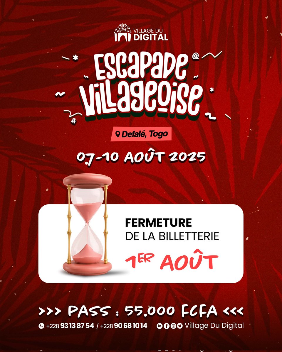Au cas où 😎...

Allons à Defalé 🇹🇬

#VillageDuDigital #vddtogo2025