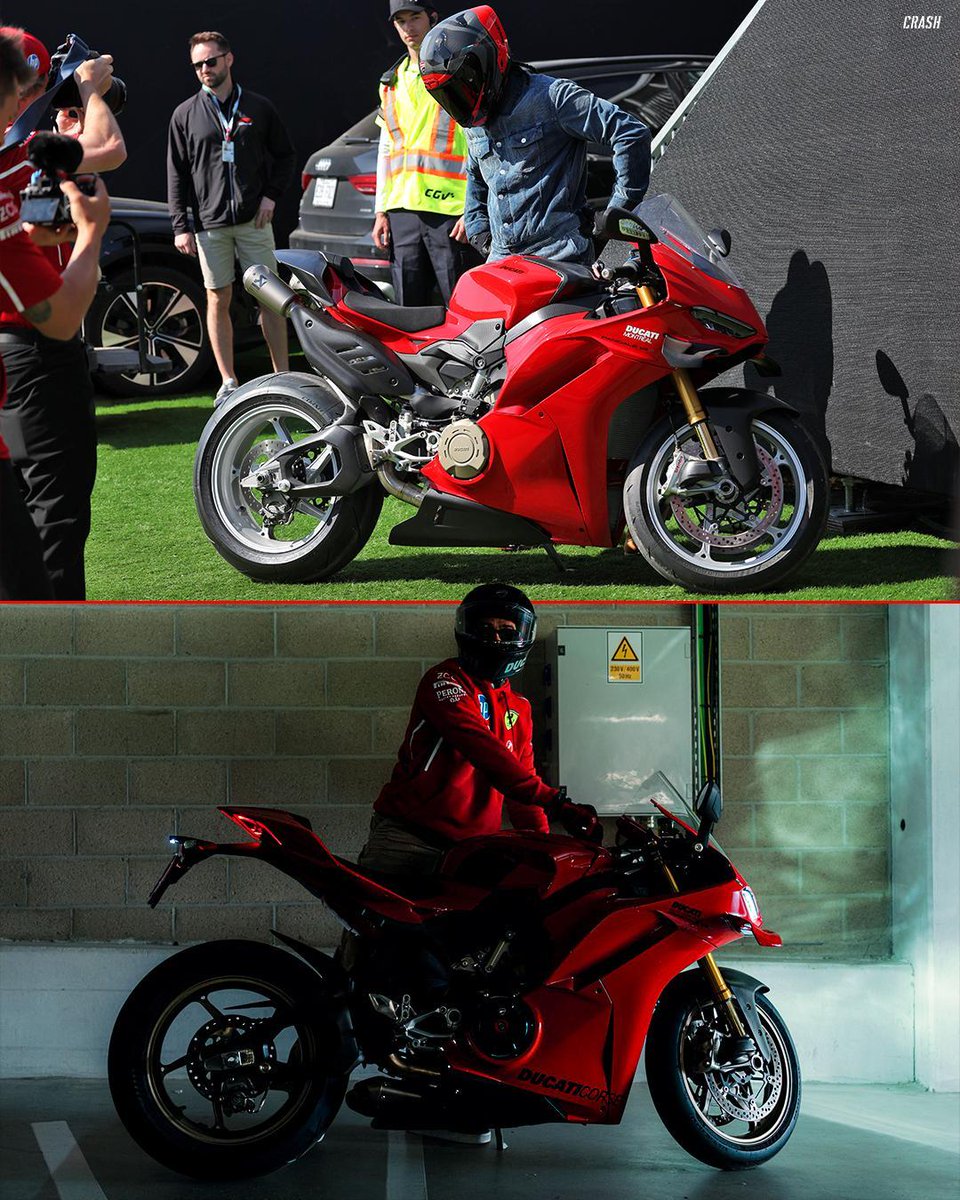crash_motogp's tweet image. Lewis Hamilton turning up to circuits on a Ducati this year 🔴🤌