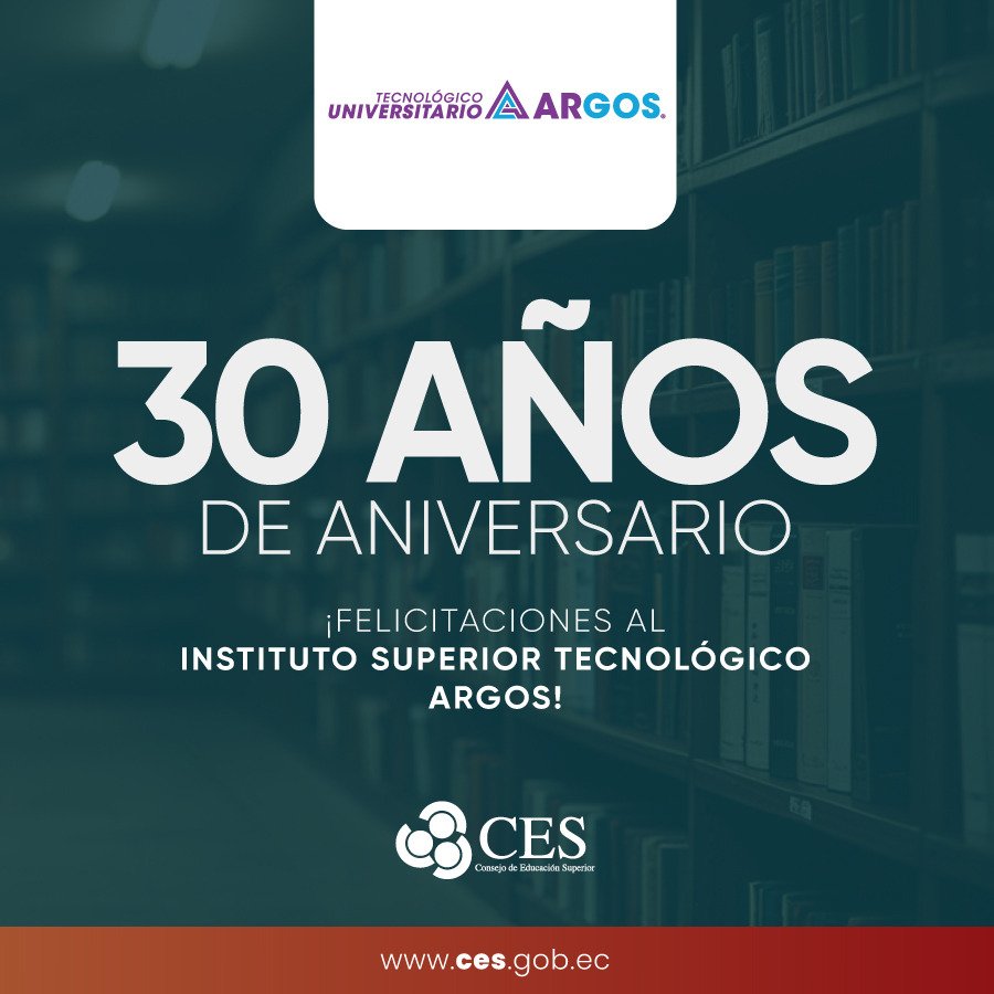 CES (@ces_ec) on Twitter photo 🙋🏻♀️🙋🏻♂️ | El Consejo de Educación Superior felicita al Instituto Superior Tecnológico Argos por su aniversario y reconoce su aporte en beneficio de la educación superior del país
¡Felicitaciones <a href="/tecno_argos/">Tecnológico Universitario Argos</a>! 🙋🏻♀️🙋🏻♂️ | El Consejo de Educación Superior felicita al Instituto Superior Tecnológico Argos por su aniversario y reconoce su aporte en beneficio de la educación superior del país
¡Felicitaciones <a href="/tecno_argos/">Tecnológico Universitario Argos</a>!