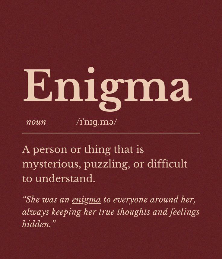 wordsporn's tweet image. Enigma