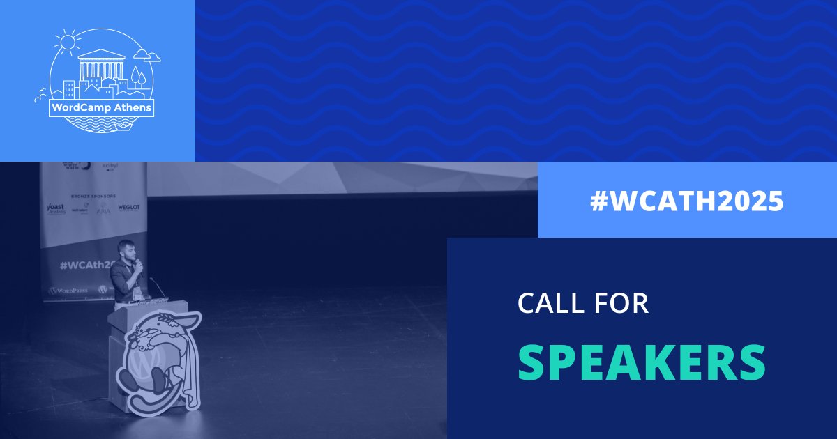 Έχεις να μοιραστείς κάτι ενδιαφέρον στη σκηνή του WordCamp Athens; To κάλεσμα για ομιλητές είναι ανοιχτό 🗨️ athens.wordcamp.org/2025/speaker-p… #WCATH2025 #WCATH