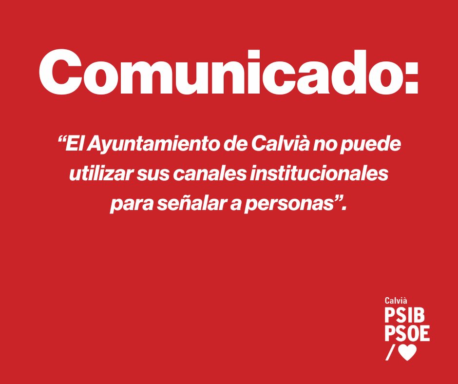 El Ayuntamiento de Calvià no puede utilizar sus canales institucionales para señalar a personas.

Denunciamos la gravísima decisión del Ajuntament de Calvià de exponer con nombres y apellidos a tres miembros de una entidad ciudadana sin haber hablado con ellas previamente.