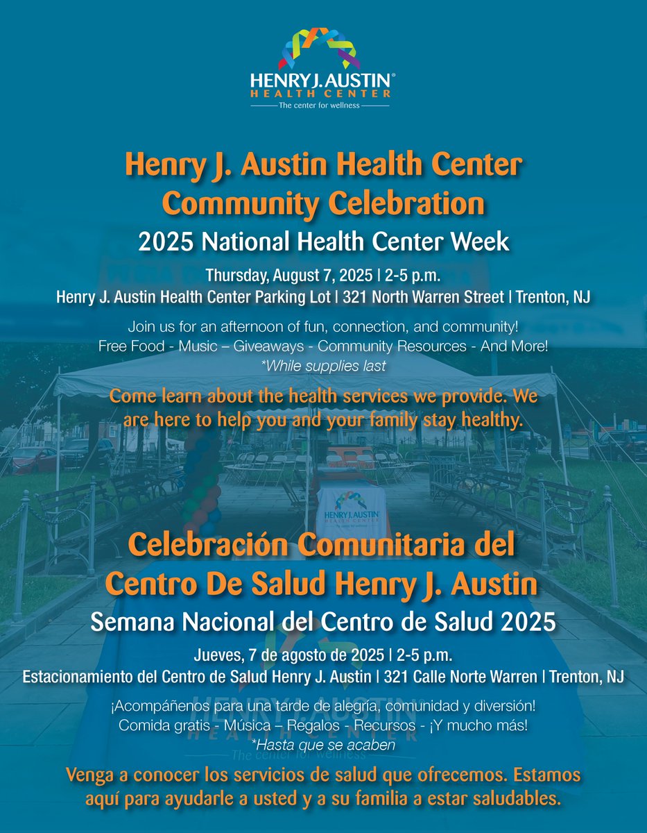 🎉 You're invited to our 2025 Community Celebration at Henry J. Austin Health Center!

Join us on Thursday, August 7 from 2–5 p.m. for a fun afternoon with free food, music, giveaways, and more! Learn about our health services, community resources, and meet members of our team.