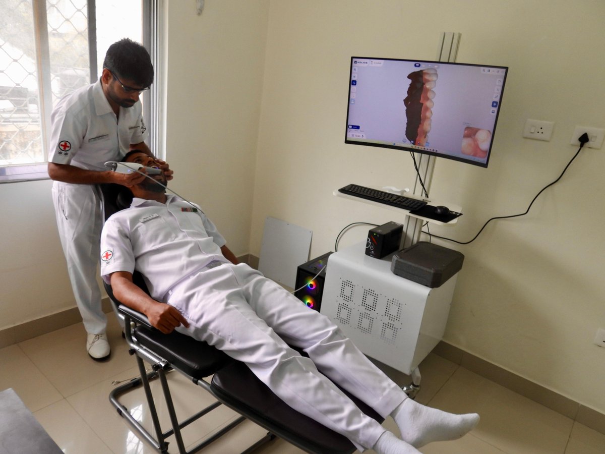 IN_WesternFleet's tweet image. Fleet Dental Centre #WesternFleet takes a tech leap with first Digital Dental Lab of #IndianNavy with intraoral scanner and 3D printing for crown 🦷fabrication.
#GameChanger reducing chair side time for deployed personnel.
@indiannavy
@IN_WNC
@DefPROMumbai
