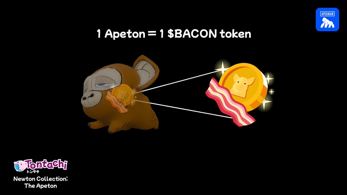 🧵[1/2] What is an Apeton? What can it do?
Let's break it down👨🏾‍🏫
Apeton NFT = 1 $BACON token
🐷🟰🪙
