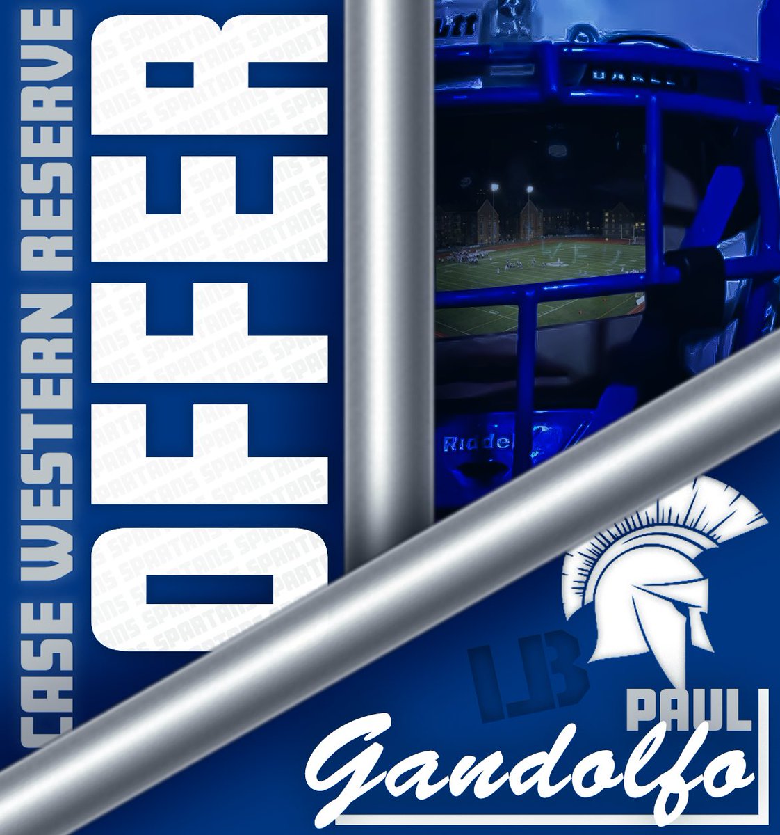 Paul Gandolfo (@paulgandolfo_) on Twitter photo After a great visit last Friday at <a href="/CWRUFootball/">CWRU Football</a> and conversations with <a href="/CoachSlesh/">Dereck Slesh</a>, <a href="/Coach_Sais/">Alex Sais</a>, and <a href="/DebeljakGreg/">Greg Debeljak</a>, I am excited to say that I have received an offer from Case Western Reserve University!
<a href="/patward71/">Pat Ward</a>
<a href="/coachbyrd75/">Coach Byrd</a>
<a href="/RashodGillespie/">Rashod Gillespie M.Ed.</a> After a great visit last Friday at <a href="/CWRUFootball/">CWRU Football</a> and conversations with <a href="/CoachSlesh/">Dereck Slesh</a>, <a href="/Coach_Sais/">Alex Sais</a>, and <a href="/DebeljakGreg/">Greg Debeljak</a>, I am excited to say that I have received an offer from Case Western Reserve University!
<a href="/patward71/">Pat Ward</a>
<a href="/coachbyrd75/">Coach Byrd</a>
<a href="/RashodGillespie/">Rashod Gillespie M.Ed.</a>