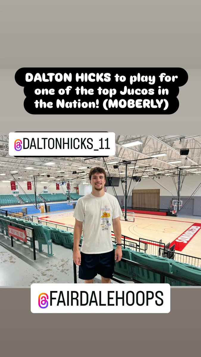 Fairdale Basketball (@fhsbasketball11) on Twitter photo Congrats to former Fairdale standout Dalton Hicks <a href="/dalton11H/">Dalton Hicks</a> on his signing with one of the top Jucos in the Nation (Moberly). #congrats #letsgo Congrats to former Fairdale standout Dalton Hicks <a href="/dalton11H/">Dalton Hicks</a> on his signing with one of the top Jucos in the Nation (Moberly). #congrats #letsgo