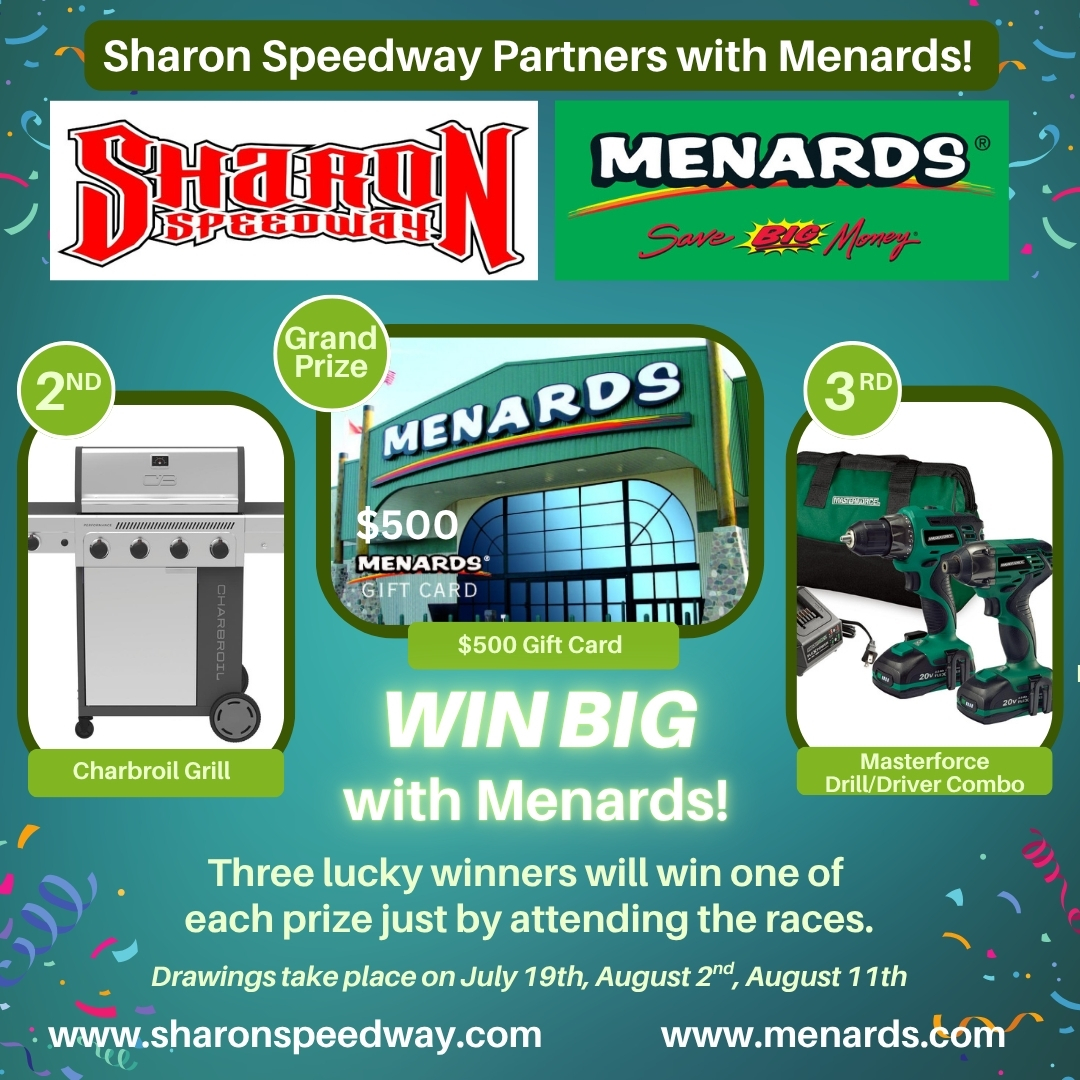 This Saturday is another <a href="/Menards/">Menards</a> giveaway night part of the <a href="/LouBlaneyMem/">Lou Blaney Memorial</a>!

Fans will have the ability to win a $500 Menards® gift card (first prize), a  charbroil grill (second prize), and a Masterforce® drill/driver combo  (third prize).  

Three general  admission ticket
