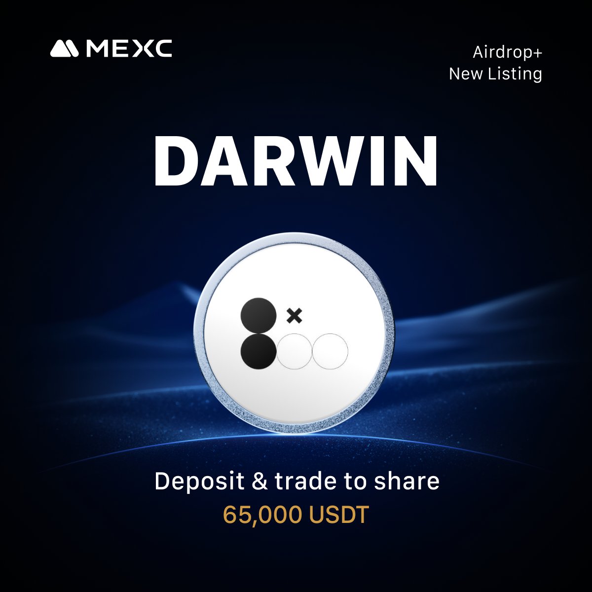 Alpha_MEXC's tweet photo. 🔔 #MEXC New Listing 🔔

🔹 $DARWIN @darwinslab_ai
🔹 $DARWIN/USDT Trading: Jul 29, 2025, 15:00 (UTC)
🔹 Deposit: Opened

🔥 The $DARWIN airdrop+ campaign is heating up! Join to share 65,000 $USDT!

👉 Join airdrop+:
https://t.co/Cc0JRy8Fdb
👉Learn more:
https://t.co/g9WojmKD2P https://t.co/ZnkSwahQ9T