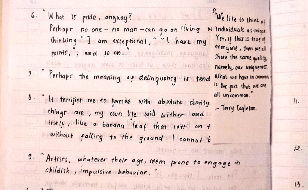 devoideal's tweet image. What I&apos;ve been doing recently: writing down quotes and annotating.