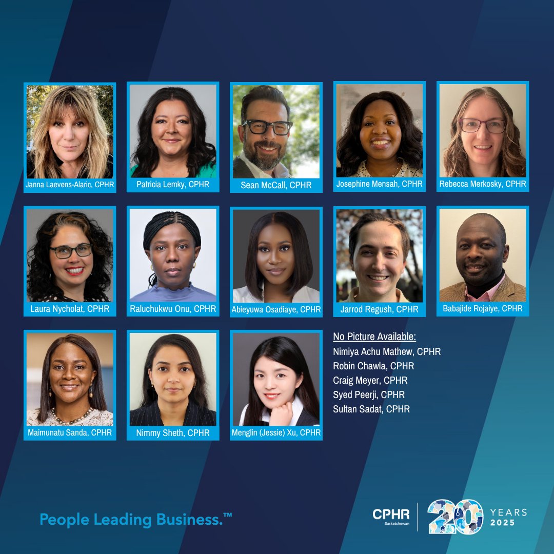 CPHRSK's tweet image. 🎉Congratulations to our newest CPHRs in Saskatchewan!🎉

#CPHR #PeopleLeadingBusiness #HR #HumanResources
