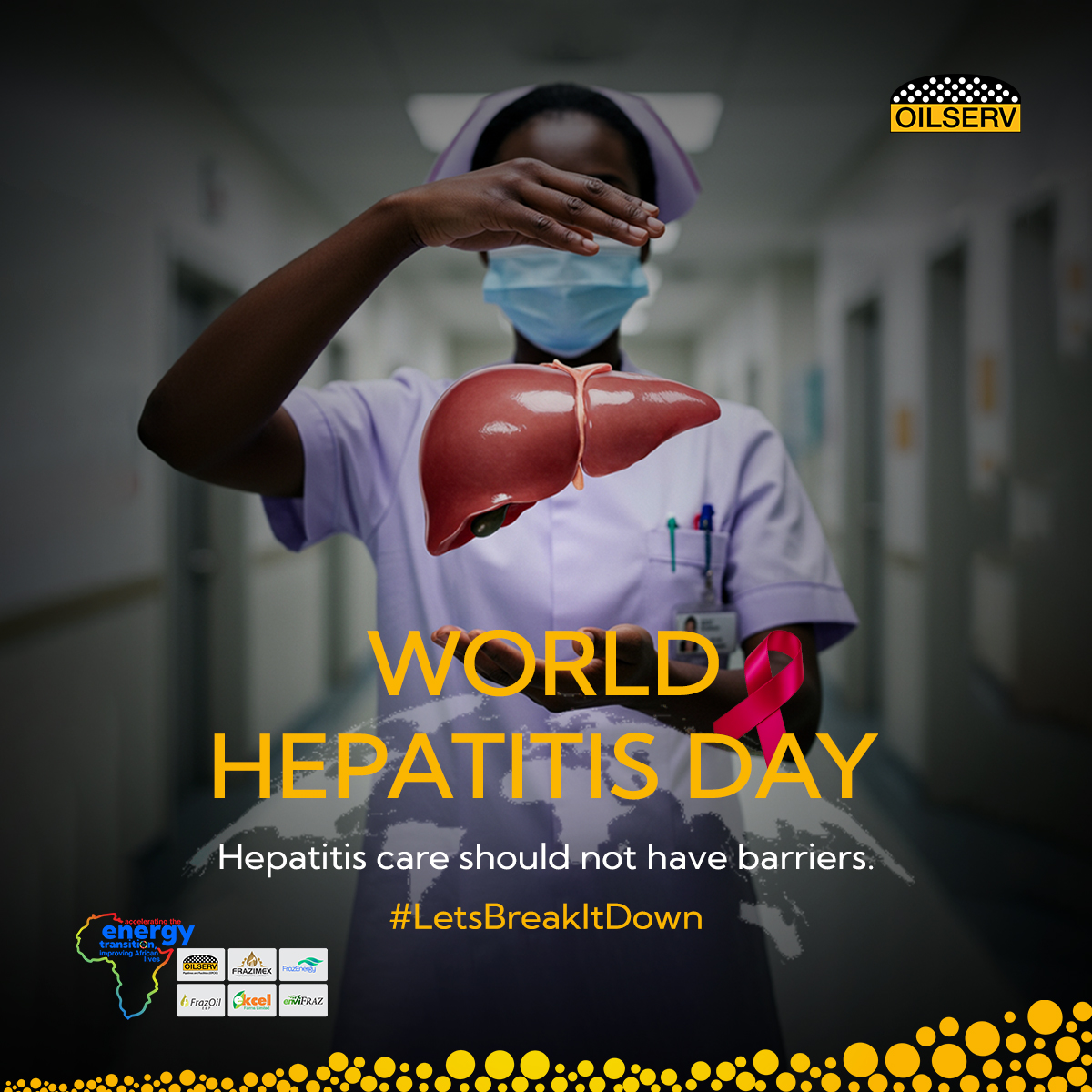 Hepatitis affects millions of people, but care is still out of reach for many.

On this World Hepatitis Day, we join the global call for care that is accessible, equitable, and stigma-free. 

Let’s break it down together.
#Oilserv #InnovatingForAfrica #WorldHepatitisDay