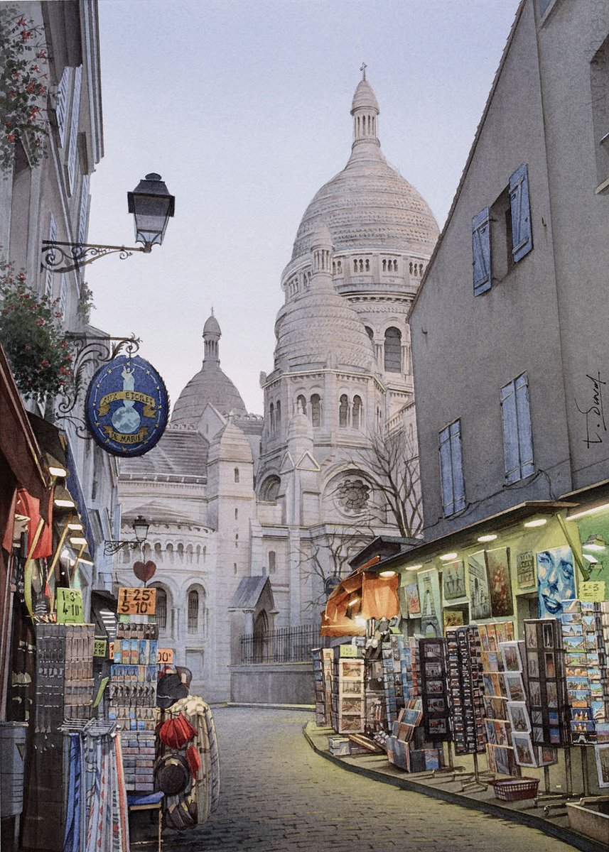 🎨 Thierry Duval. 
Montmartre 
Paris. Watercolor