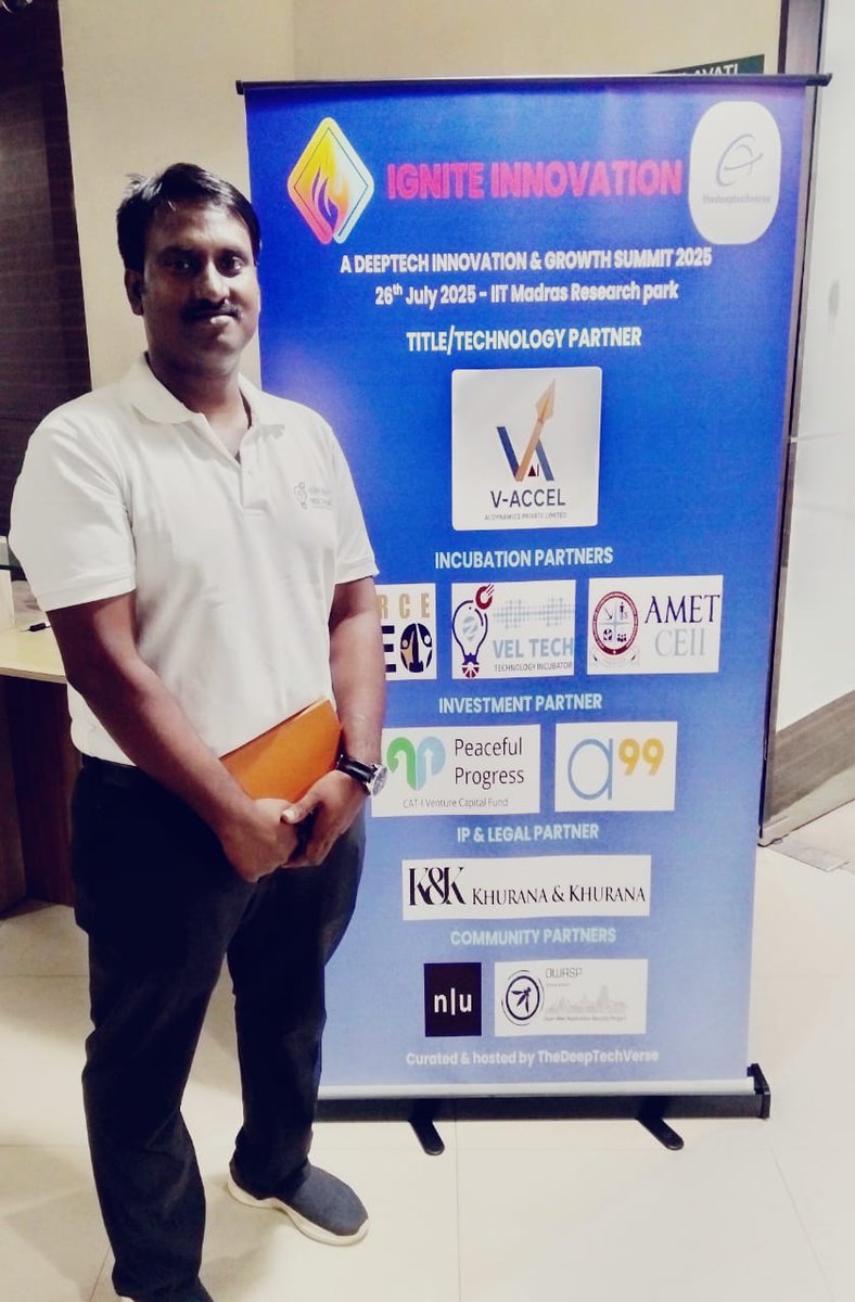 TBI_Veltech's tweet photo. ✅Ignite Innovation 2025 – IIT Madras Edition
Vel Tech TBI was proud to join #IgniteInnovation2025 at @IITMIC , invited by @TheDeepTechVerse!
🎤 Blinc Smart Homes
🎤 Fipchain
 AstralBeat Innovations
Exciting day of innovation &amp; pitches!
#VelTechTBI #StartupEcosystem #Innovation https://t.co/OL8iXsQMpY