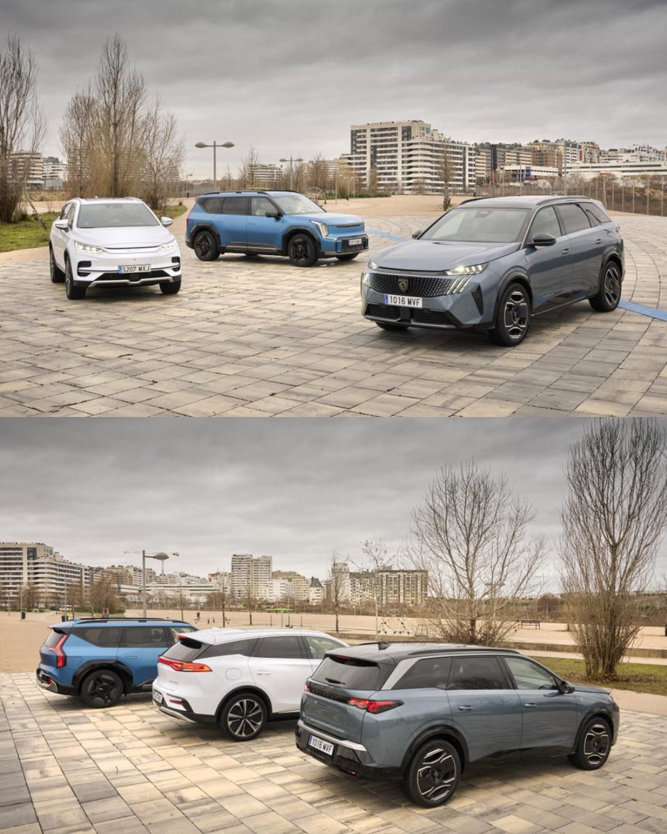 car_and_driver's tweet image. 🚨 Triple Comparativa #CarAndDriver:
⚔️ Peugeot E-5008 🆚 Kia EV9 🆚 BYD Tang
🤔 ¿Cuál prefieres? Analizamos los 3. ⬇️
caranddriver.com/es/pruebas-coc…