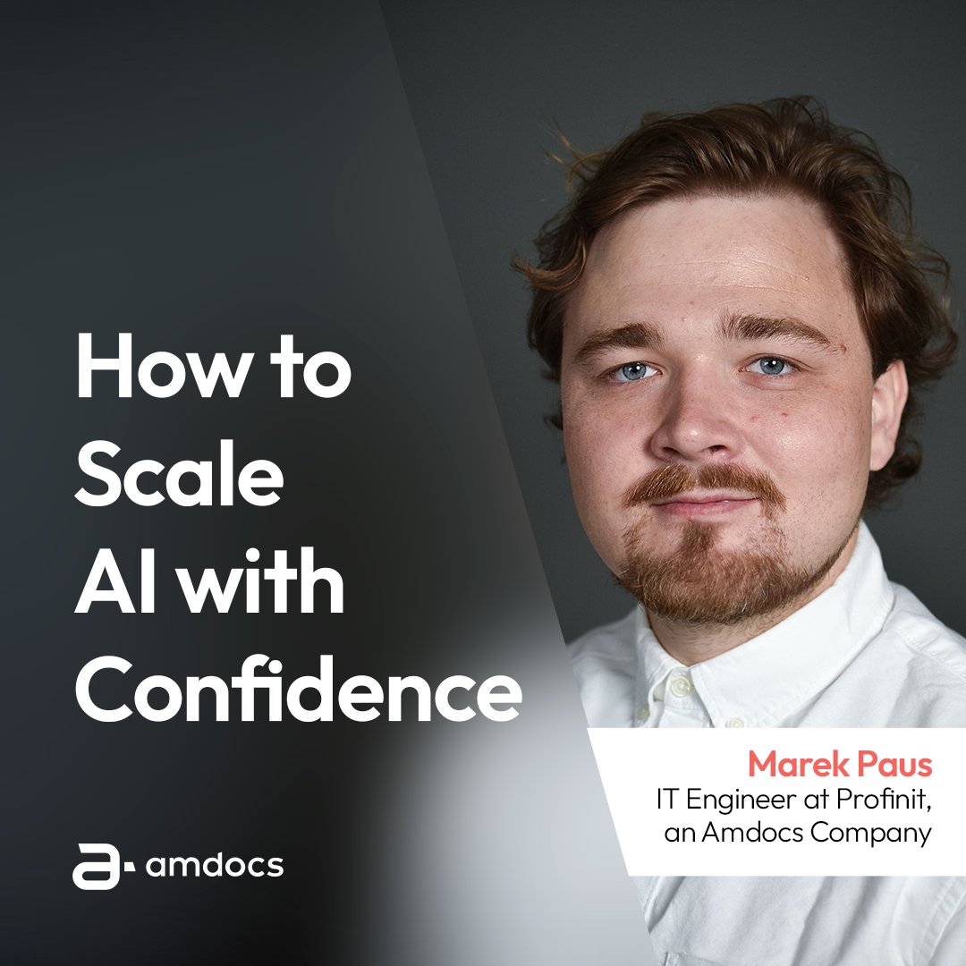 Amdocs's tweet image. Scaling AI isn’t just about models, it’s about trust. Marek Paus from Profinit (an Amdocs company) breaks it down in this smart read link.amdocs.com/3UEBK8d
#AIatScale #MLops