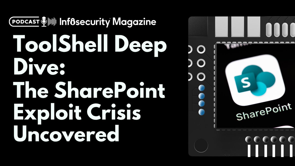 Infosecurity Magazine (@infosecuritymag) on Twitter photo New Infosecurity Magazine podcast:
Chinese threat actors exploit critical SharePoint vulnerabilities in 'ToolShell' attack chain
Experts from <a href="/Mandiant/">Mandiant (part of Google Cloud)</a> & <a href="/BlueVoyant/">BlueVoyant</a> discuss attack details, patching and impact
Listen now: infosecurity-magazine.com/podcasts/the-s… New Infosecurity Magazine podcast:
Chinese threat actors exploit critical SharePoint vulnerabilities in 'ToolShell' attack chain
Experts from <a href="/Mandiant/">Mandiant (part of Google Cloud)</a> & <a href="/BlueVoyant/">BlueVoyant</a> discuss attack details, patching and impact
Listen now: infosecurity-magazine.com/podcasts/the-s…