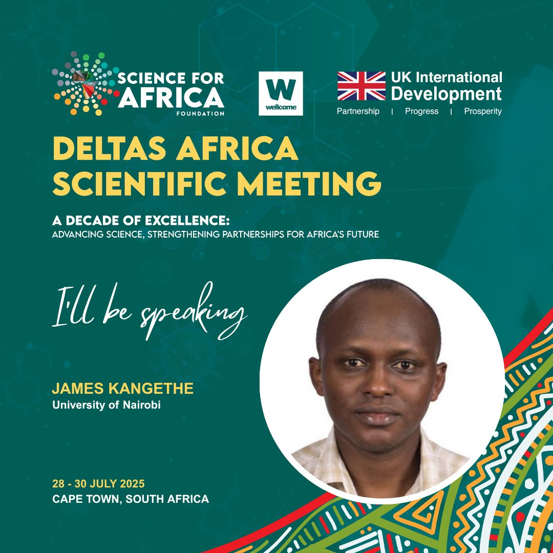 CARTAfrica's tweet photo. #CARTA fellows, @jimkangethe of @uonbi and Blessings Kaunda of @KUHeS_mw, will be presenting at the #DELTASAfrica Scientific Meeting, taking place in South Africa between 28-30 July, 2025.

The event brings together Africa’s leading scientists and stakeholders to advance scientific research and celebrate a decade of transformative impact through the DELTAS Africa programme.

@SciforAfrica @RatemoJuliet @aphrc  @CavensK @KarimiFlorah @Waithaka_KE @WitsUniversity @CKyobutungi