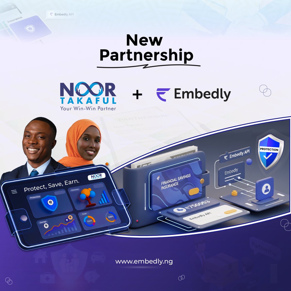useembedly's tweet image. We are thrilled to be partnering with @NoortakafulNG to bring next-level financial solutions powered by Embedly closed wallets.

If you are curious about using Embedly, and want to learn how it can work for you, click the link in our bio to get started.