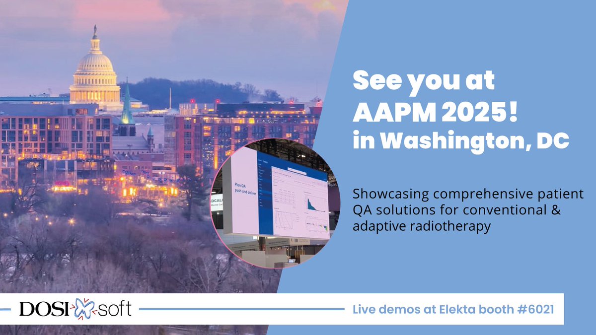 Meet our team at #AAPM2025! July 27-29, 2025, at the <a href="/Elekta/">Elekta</a> booth #6021. Attend a product demo of the Elekta Patient QA software suite, designed by <a href="/DOSIsoft/">DOSIsoft</a>  for both conventional &amp; adaptive radiotherapy.
🚀 Web-based
⚡ Fast &amp; compliant
🔗 Seamlessly integrated with Elekta ONE