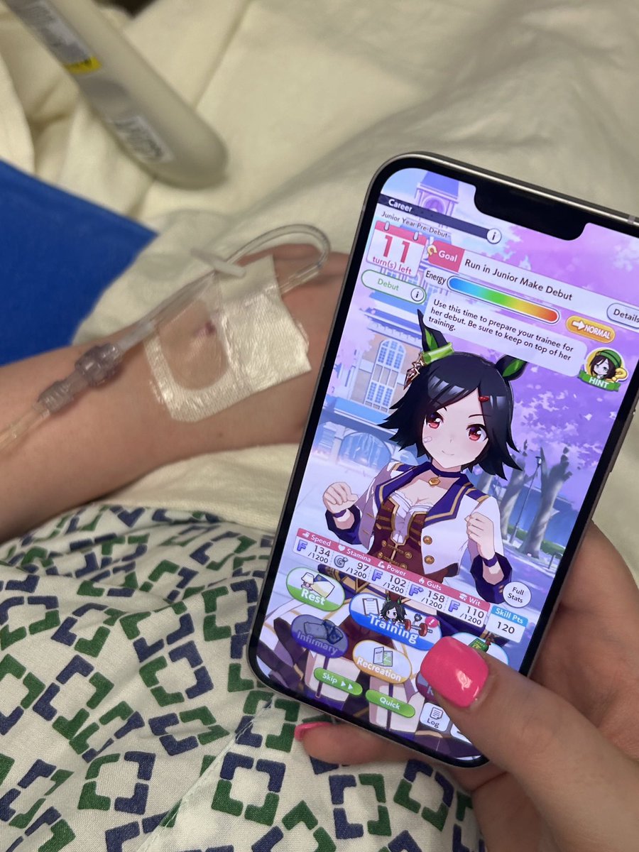 MadiapopVT's tweet image. In the hospital room for surgery but I gotta get my priorities straight
#umamusume