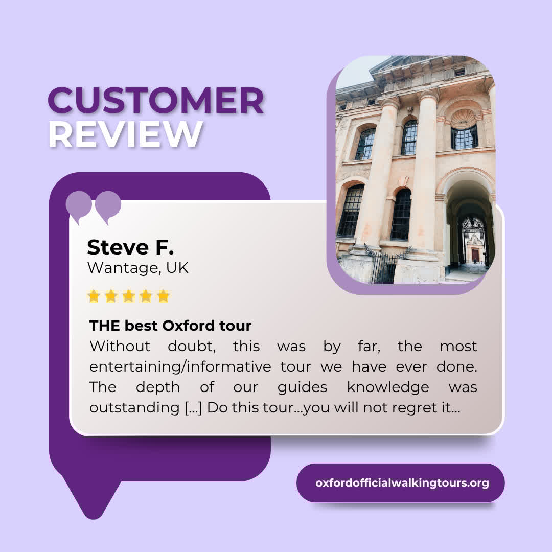 OfficialToursOX's tweet image. &quot;THE best #Oxford tour&quot; ⭐ Don&apos;t just take our word for it... 🤩 Thank you Steve!

🎟 Book our Oxford University &amp;amp; City Tour ➡ bit.ly/3Ba3czg

✍ See more reviews ➡ bit.ly/3MOTiKY

#OfficialToursOx #ExperienceOx #CustomerReview