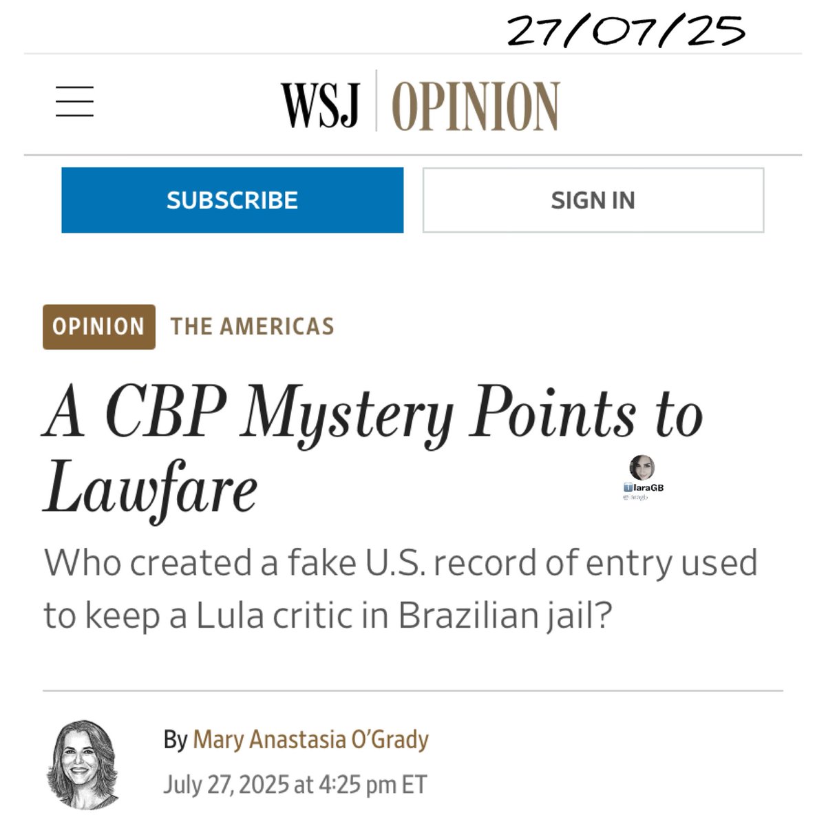 iaragb's tweet image. Wall Street Jounal expondo o caso do Filipe Martins da fraude no CBP.

Brasil e o CBP em Orlando. O que acontece⁉️