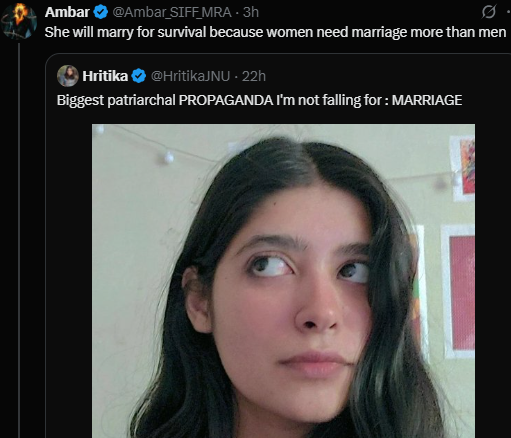 GreensonAlex's tweet image. Another mentally ill trad con who has blocked me.
This post is pure cope. Women need marriage for survival? pure delusions.