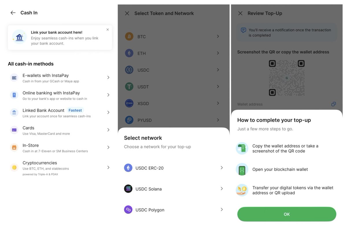 Grab 在菲律宾开通加密货币支付，合作商为Triple-A 及PDAX 据@grabph 宣布，菲律宾的Grab 用户现在可以使用加密货币为GrabPay  钱包充值。这项服务得以实现，得益于
