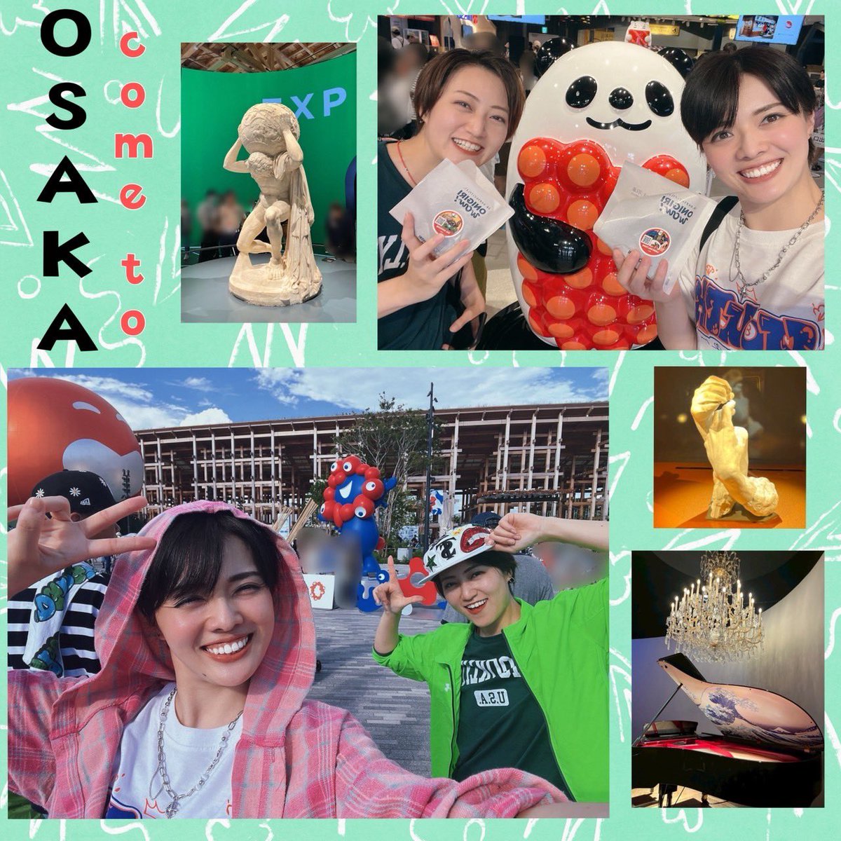 Come to Osaka〜🎤🎵
京我さんと万博へGO！
お目当ては…マツケンサンバ✨

素敵なパビリオンも沢山見れて、充実した1日でした🔥
このエネルギーを新橋へ…！！
オレッ！！！

#笑顔溢れるおもろい街
#みんなで行こう！
#話題のショーはOSK
#マツケンサンバ
#京我りく
#知颯かなで